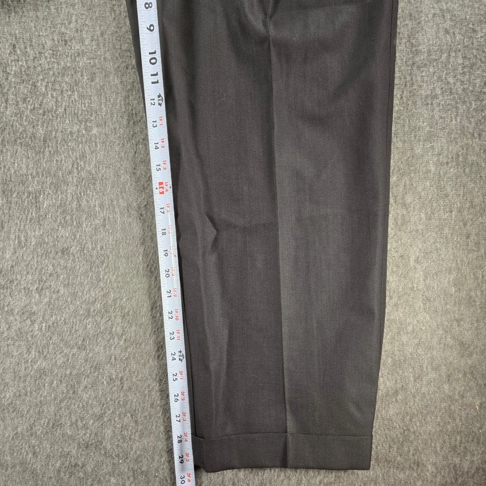 Zanella Pants Mens 35x29 Black Pleated Wool Trousers Made in Italy Duncan